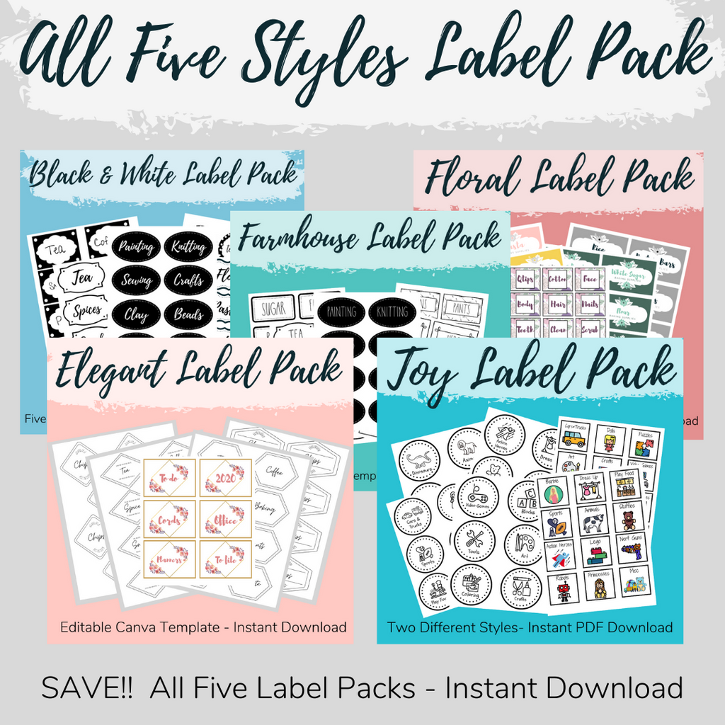 Complete Label Pack - Contains ALL FIVE Label Sets