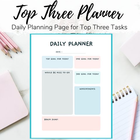 Top Three Daily Planning Page