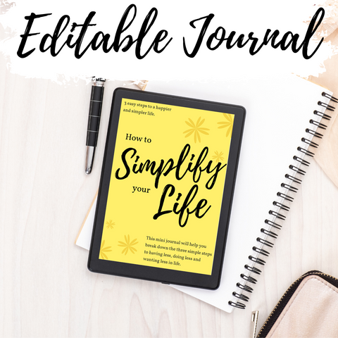 Simplify Your Life Mini Journal - Edit on your device