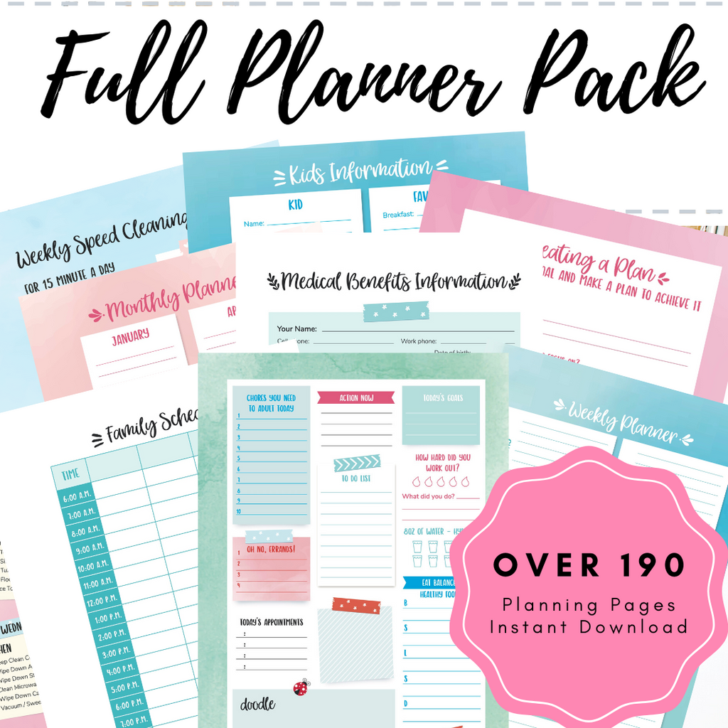 Full Planning Pack - 192 planner pages